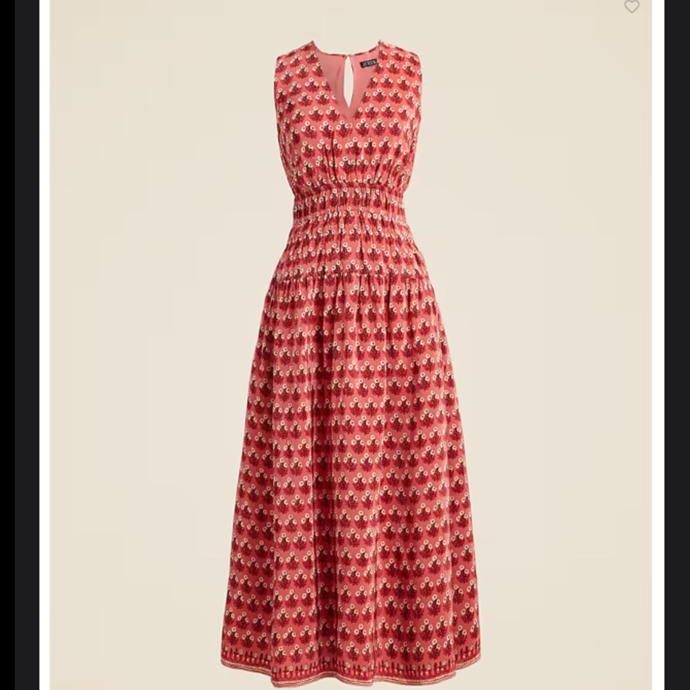 NWT J. Crew Hyacinth dress in block-print crepe de chine XL